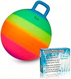 XinoSports Hopping Ball for Kids, Offers Hours of Incredible Fun for The Whole Family, Amazing Space Hopper Ball, Safe and Durable Jumping Ball with Handle, 18 Inch Diameter
