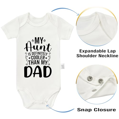 My Aunt is Definitely Cooler Than My Dad Bodysuits, Boy Girl Newborn Cotton Short Sleeve Jumpsuit Outfits 0-24 Months4