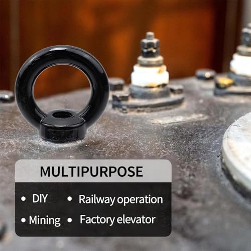 8 Stück Ringmutter M8 Augenmutter 304 Edelstahl Ringmutter M8 Schwarz Gewinde Ösenmutter Ringmuttern Augbolzen für Hängende und Befestigen