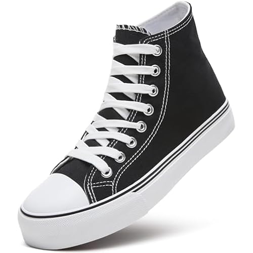 ZGR Womens High Top Canvas Sneakers,Lace-up Casual Tennis Walking Shoes