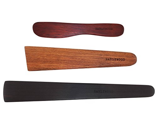 3-Piece Wooden Kitchen Cooking Utensil Set - Comes w/a Thin Wood Spatula Flipper