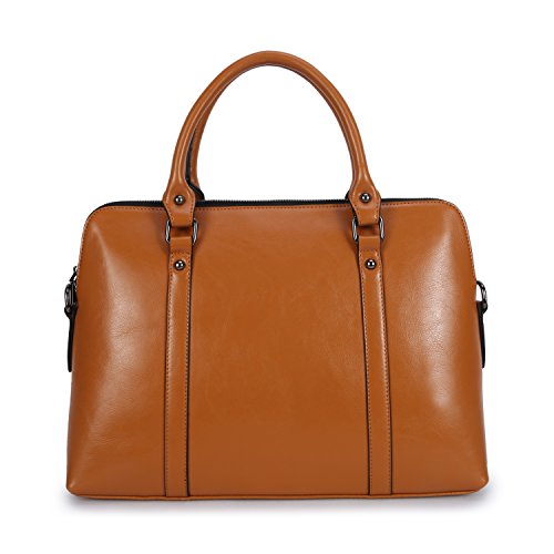 TopWigy Cuero de las mujeres de negocios maletín portátil bolsas Messenger Shouder correa (marrón) Cover