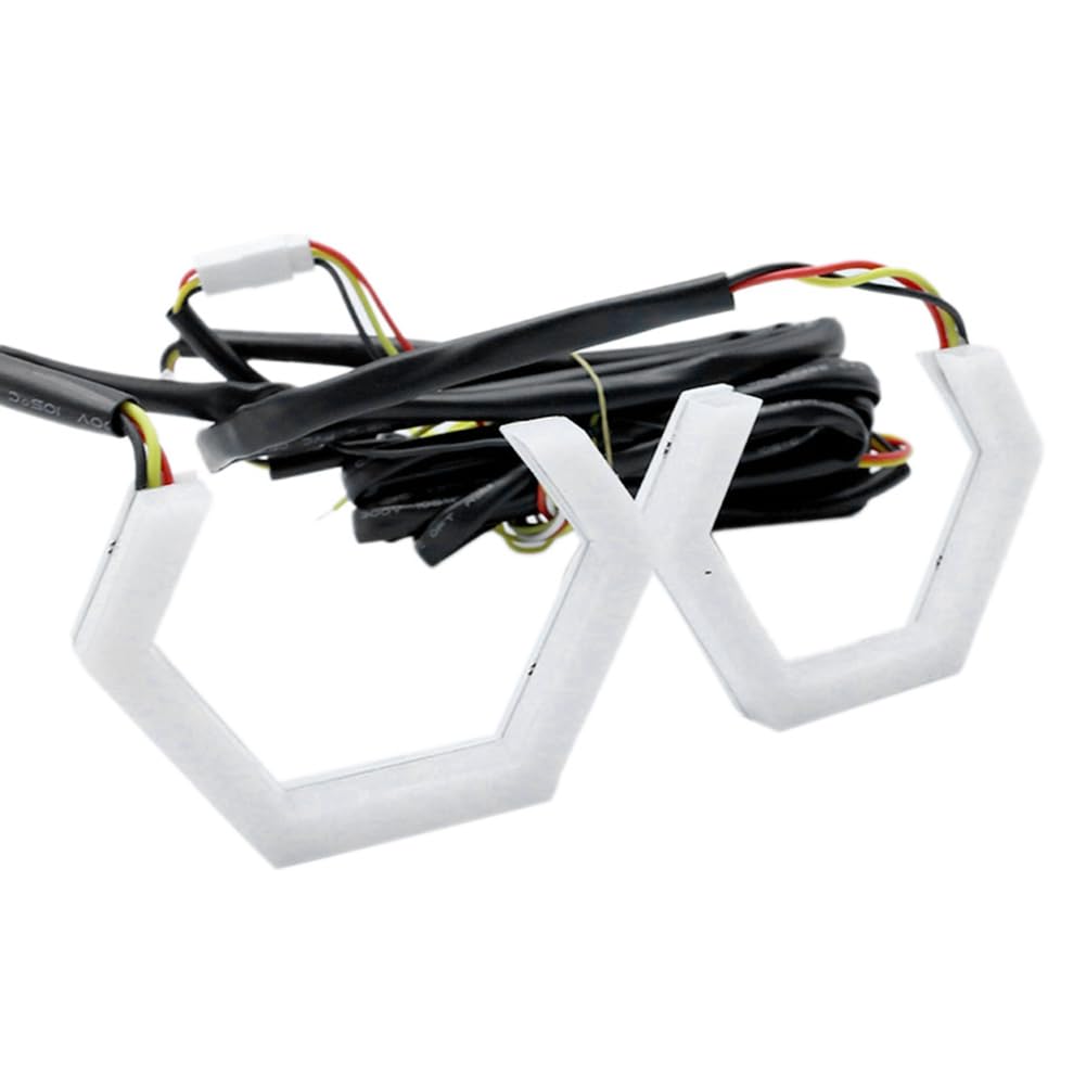 Osmond 2 Pezzi RGB Angel Eyes Rings Indicatori di Direzione Bluetooth App Controllo Auto UTV Moto DRL Luce Decorativa 70 mm