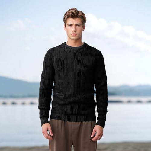 Men Casual Long Sleeves Crewneck Pullover Outdoor Sweaters Top4