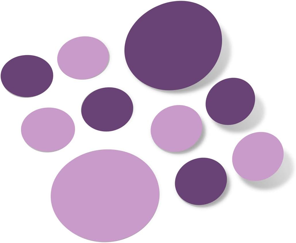 Purple/Lilac Vinyl Wall Stickers - 2 & 4 inch Circles (150 Decals)