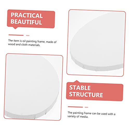 Tehaux Oil Painting Frame Round Frame Mini Canvas White Outfit Artist Canvas Board Panel Blank Canvas Boards Oval Artist Canvas Oval Canvas For Beginner Small Painting Board Small Canvas #TOP5