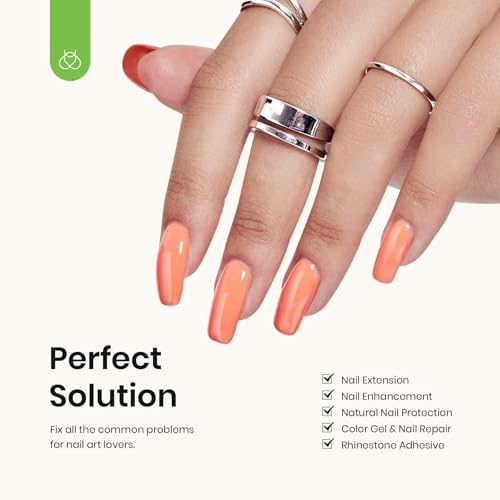 Image of Beetles 3Pcs 15ml Builder Nail Gel with No Wipe Top Coat Gel Nail Polish and Base Coat Set for Nails Shine Finish and Long Lasting Nail Protection UV /LED Lamp Needed Gifts for Women