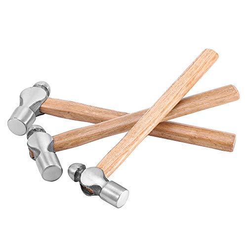 ZEONHEI 3 PCS 16 24 32 Oz Ball Peen Hammer with Shock Reduction, Chasing Hammer Rugged Ball Pein Hammer with Hickory Wood Handle