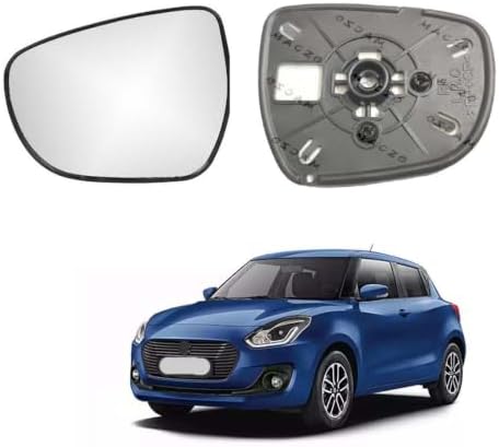 Maczo Swift/Dzire Vdi Vxi Zxi Zdi (2018-2026) Left Side Rear View Mirror Glass | Sub Mirror Plate