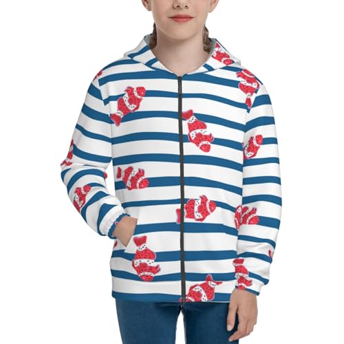 Clown Fish Kid Hoodies Boys Zip Up Sweatshirts Girls Pullover with Pocket3