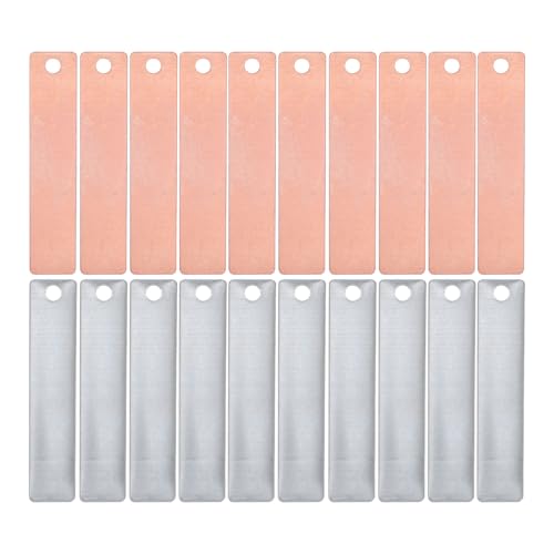 OSOLADY 10 Pairs Copper Zinc Anode Sheet - Copper and Zinc Strips - Electrode Strips for Experimental Science Fruit Battery Supplies - Home and Lab Use Anode Set - 4x0.9cm