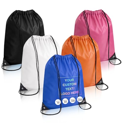 Custom Drawstring Bags,Bulk Personalized 420D Drawstring Gym PE Bag for Sports Swimming Beach,Customized Backpack for Travel Dance Climb
