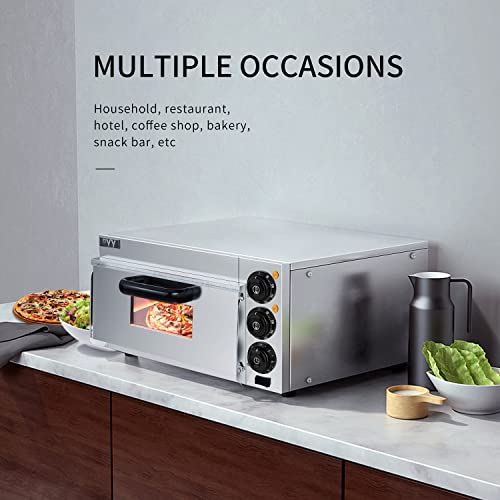 Pyy Electric Pizza Oven Countertop Indoor Pizza Ovens Pizza Cooker 2000W Commercial Pizza Oven With Pizza Stone And Timer Silver #TOP4