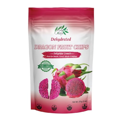 Image of CHAVI Dragon Fruit Chips - 2 Oz - Healthy 1 Ingredient Superfood Snack - No Added Sugars or Preservatives - Non-GMO, Vegan, Gluten-Free