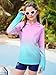 BesserBay UPF 50+ Girls Rashguard for Boys Swimming Top Raglan Sleeve Water Tee Hoodie SPF Shirt Gradient Pink 13-14 Years