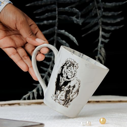 The Earth Store Lion Embossed Ceramic Coffee Mug Set of 1-250 ML | Microwave & Dishwasher Elegant Mug for Coffee, Tea, Milk and Hot Beverages, Ideal for Diwali Gifts Item | Diwali Gifts Set (B0DC6C76QK) Amazon Price History, Amazon Price Tracker
