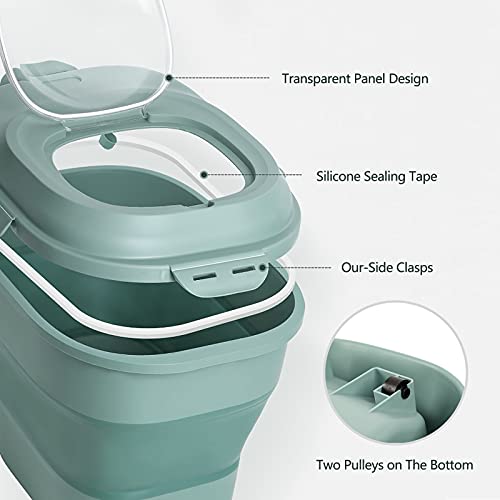 Airtight Food Container for Dog, Cat, Bird, and Pet with Lid Foldable Container Plastic Storage Bins with Dog Food Scoop… - Image 6