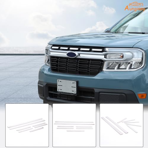 Image of 7Pcs Car Front Bumper Grille Covers Compatible with Ford Maverick 2022 Front Grille Mesh Inserts Trim Cover Front Grill Mesh Inserts Clip-in Grille Guard Car Air Inlet Vent Grille Cover Accessories