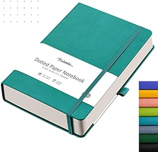 HIUKOOKA Bullet Dotted Journal - 320 Numbered Thick Pages Bound Dot Grid Notebook A5 100gsm Thick Dotted Paper Journal for Note-Taking,Sketching,Planning,Diary with Drawing Board-Cyan