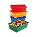 Humble Crew Toy Storage Bins for Kids, Set of 4, Primary Colors - Large, Sturdy, Colorful Plastic Storage Bins for Classroom, Playroom, Nursery and More - Premium Toddlers Toy Organizer