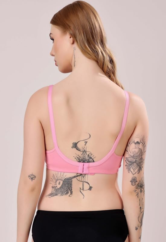 Image of London Hills Regular Bra for Women Everyday Non Padded Wire Free Full Coverage Cotton Blend