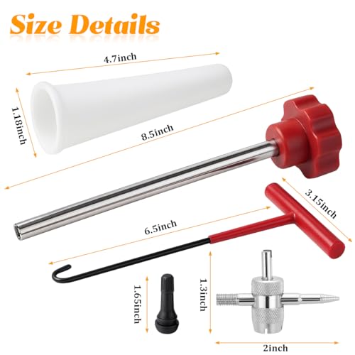 Image of 13PCS Tire Valve Stem Tool Kit Replacement Installation Set Red