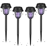 2026 4Pack Solar Bug Zapper Outdoor Mosquito Repellent Outdoor Patio,Mosquito Trap Used to Repel Gnat Small Flying Insect,Solar Fly Zapper for Yard Garden Farm,Waterproof Mosquito Zapper for Outside