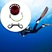 Underwater Reel with End Clip, 30m/100ft Line for Scuba Activities, Red Reel