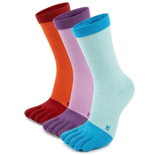 OrrinSports Merino Wool Toe Socks for Men and Women Five Finger Hiking Socks Warm Thermal Boot Sock for Winter 3 Pairs