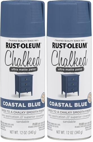 Image of Rust-Oleum 302598 Series Chalked Ultra Matte Spray Paint, 12 Ounce (Pack of 2), Coastal Blue