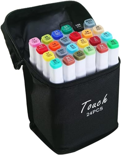 24 Canetas Marcadores para pintar Bobbie Goods, Coco Wyo, Desenho Professional, Pontas Duplas, Codif