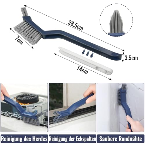 zeyedemo 11PCS Spaltreinigungsbürsten-Set mit Steifen Borsten Spaltreinigungsbürste und Fugenbürste Eckenreinigungsbürste Setfür Badezimmern Küchenspülen