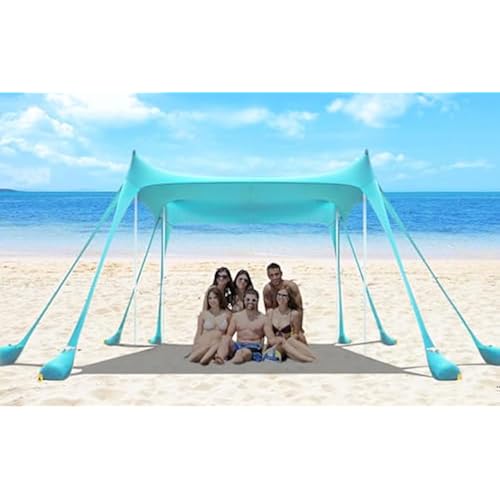 Portable Beach Tent Sun Shelter UV Protection Beach Canopy Sun Shade for Camping, Family Tent, Quick Setup Outdoor Shade Canopy(Turquoise)