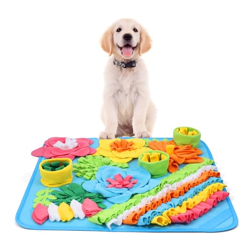 Snuffle Mat for Dogs, 20'' x 20'' Interactive Sniff Mat Smell Training & Slow Eating for Mental Stimulation & Stress Relief, Encourages Natural Foraging Skills, Dog Puzzle Toys for Indoor & Outdoor