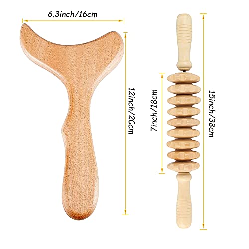 Wood Therapy Massage Tools Wooden Gua Sha Kits Maderoterapia Kit Body Sculpting Tools Wood Massager Roller For Relax Muscles (2) #TOP4