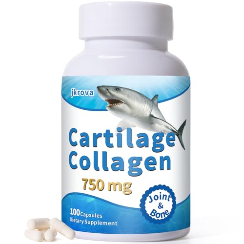 Jkrova Cartilage for Joint & Bone with Cartilage 750mg Glucosamine & Collagen Support Joint Function Bone Density & Cartilage Health Aging Joints 100 Capsules