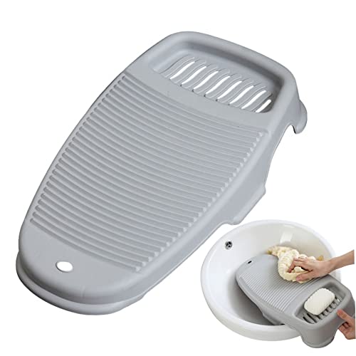 Yililay Waschbrett für Kleidung, Waschbrett Wäsche Handwaschbrett Kunststoff rutschfest Waschbrett für Kleidung Scheuerbrett mit Seifenhalter für Wäsche Handwäsche Werkzeug