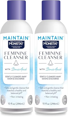 Image of Monistat Boric Acid Feminine Wash, Fragrance-Free Intimate Wash for Women with Gentle pH-Balanced Formula, 10 Fl Oz (Pack of 2)