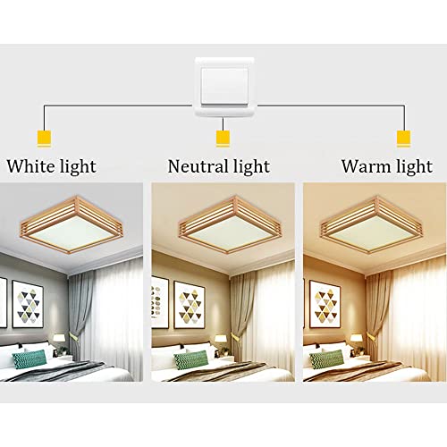 Lámpara de techo de madera noble japonesa con iluminación LED de alta gama 4