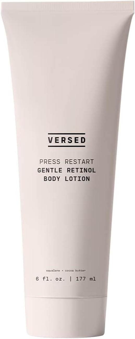 Versed Press Restart Retinol Body Lotion – Cocoa Butter + Squalane Moisturizer for Dry Skin – Firming Body Retinol to Smooth Texture & Brighten Skin – Body Breakout Treatment – 177 ml