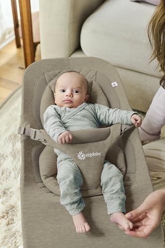 Miniatura 4 de Ergobaby Hamaca 3 en 1 Evolve, hamaca ergonómica para recién nacidos desde el nacimiento hasta los niños pequeños, cojín para recién nacido (2,5 kg - 13,2 kg), Soft Olive | Hamaca Multiposición para Bebés con Altura Ajustable, Arnés de Seguridad, Soft Olive
