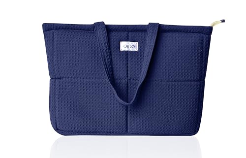 Image of Premium Cotton Waffle Quilted Tote Bag, Large Spacious Handbag for College, Office, Work, Travel, Shopping & Daily Use
