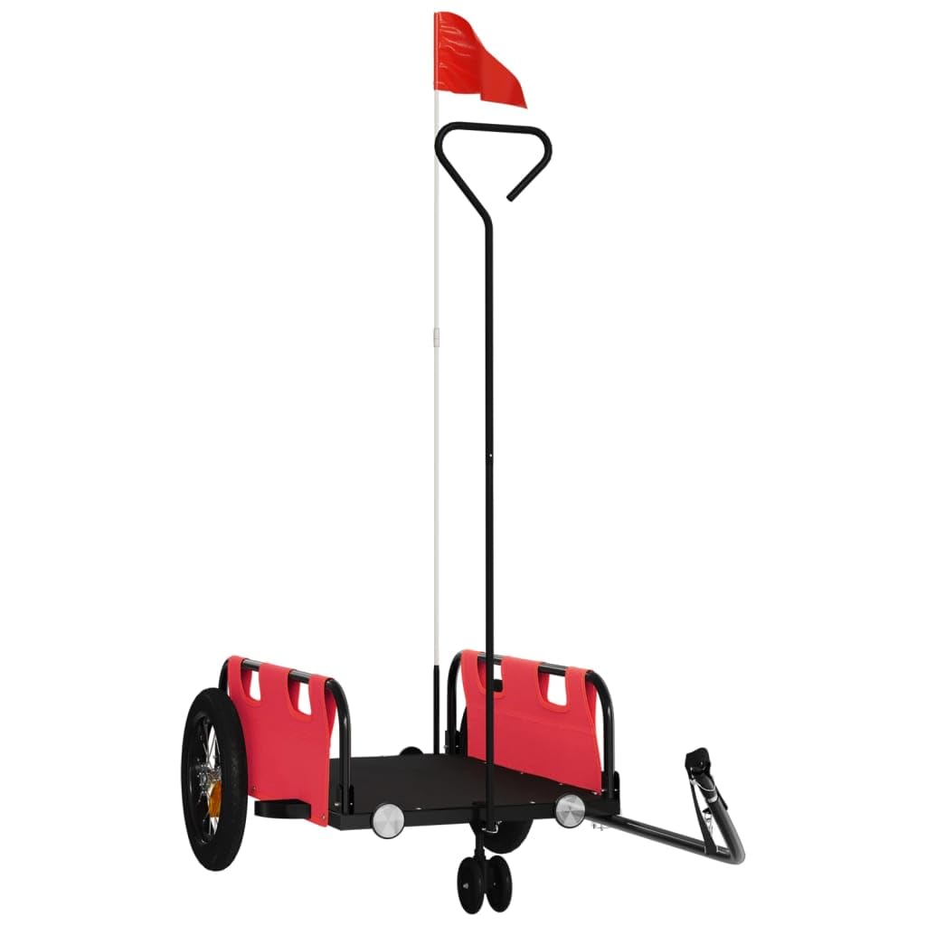 Genérico Remolque para Bicicletas Hierro y Tela Oxford Rojo,Deportes,Actividades al Aire Libre,Ciclismo,Accesorios para Bicicletas,Remolques para Bicicletas,94181