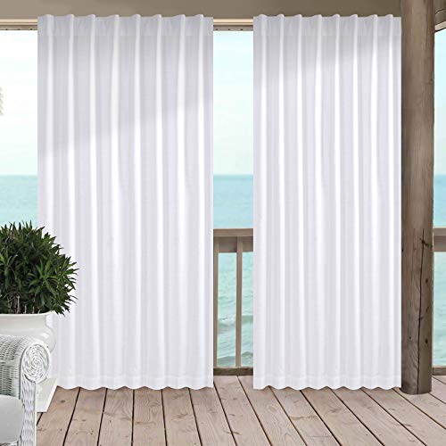 Livingroom Curtains 2 Panel Sets 50X108 Inch White In Textured Slub Cotton,Bathroom Window Curtains,White 108 Inch Curtains,Cotton Curtains,Tab Top Curtains,White Cotton Curtains,White Panel Curtains #TOP7