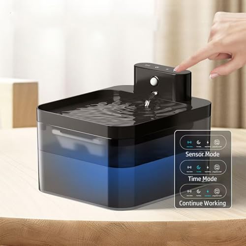 Fuente de agua automática para gatos 2.2L, azul miniatura 2