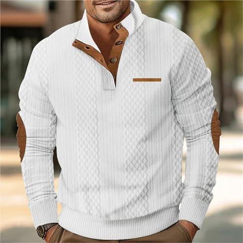 Spring and Autumn Men's Outdoor Standing Neck Long Sleeved Jacquard Knitted Pullover Sweater(Medium)3