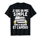 Je suis un mec simple j' aime la Bretagne et l' apéro avec un drapeau breton. Idée cadeau drôle homme breton pour anniversaire, noël et fêtes des pères.