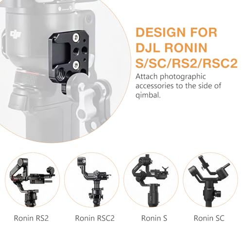 Image of ZORBES Aluminum Gimbal Extension Plate for DJI Ronin RS4, RS3, RS2, and RSC | Adds Mounting Space, Supports Creative Filming Rigs, Aluminum Construction, for Ronin Gimbal Accessories