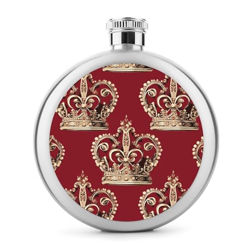 Frascos de corona roja para licor, frasco de acero inoxidable de 5 onzas a prueba de fugas, frasco de whisky portátil para exteriores, camping, viajes, regalos
