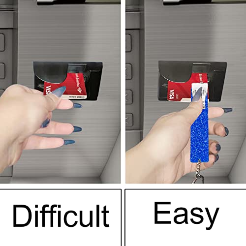 Image of 3PCS Credit Card Puller, Cute Debit Bank Card Grabber for Long Nails ATM Keychain Women with Plastic Clip